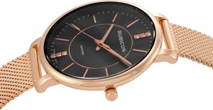 Zegarek Rubicon Zegarek Rubicon RNBE51 damski różowe złoto czarny . 3