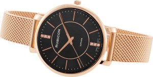 Zegarek Rubicon Zegarek Rubicon RNBE51 damski różowe złoto czarny . 4