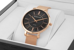 Zegarek Rubicon Zegarek Rubicon RNBE51 damski różowe złoto czarny . 5