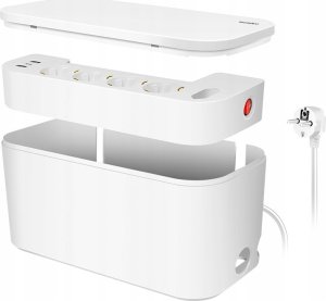 Listwa zasilająca LogiLink LogiLink Kabelbox m. 5-fach-Steckdosenleiste USB/Schuko wei 1