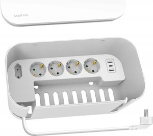 Listwa zasilająca LogiLink LogiLink Kabelbox m. 5-fach-Steckdosenleiste USB/Schuko wei 5