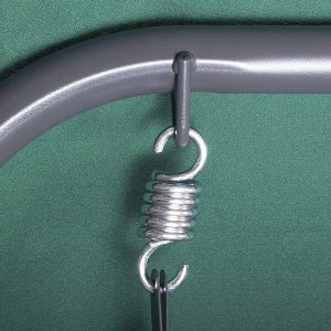 Springos Huśtawka ogrodowa z daszkiem, 3-osobowa metalowa z materacem i poduszkami zielona UNIWERSALNY 12