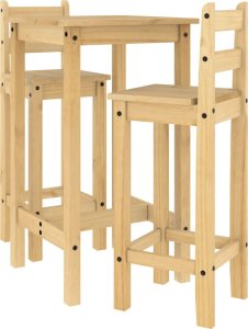 vidaXL vidaXL 3-cz. zestaw mebli barowych, lite drewno sosnowe 2