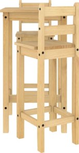 vidaXL vidaXL 3-cz. zestaw mebli barowych, lite drewno sosnowe 4