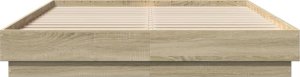 vidaXL vidaXL Rama łóżka, dąb sonoma, 140x200 cm, materiał drewnopochodny 4