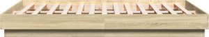vidaXL vidaXL Rama łóżka, dąb sonoma, 140x200 cm, materiał drewnopochodny 5
