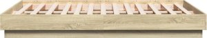 vidaXL vidaXL Rama łóżka, dąb sonoma, 140x190 cm, materiał drewnopochodny 4