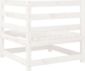 vidaXL vidaXL 5-cz. zestaw mebli ogrodowych, biały, lite drewno sosnowe 7