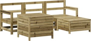 vidaXL vidaXL 5-cz. zestaw mebli ogrodowych, impregnowane drewno sosnowe 2