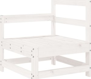 vidaXL vidaXL 5-cz. zestaw mebli ogrodowych, biały, lite drewno sosnowe 4