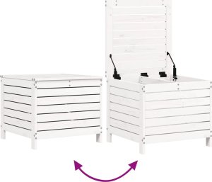 vidaXL vidaXL 5-cz. zestaw mebli ogrodowych, biały, lite drewno sosnowe 9