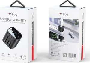 Yesido yesido Uniwersalny Adapter MC09 UK/EU/US /AU Max 8A, BLACK / CZARNY 2