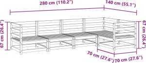 vidaXL vidaXL 5-cz. zestaw mebli do ogrodu, lite drewno sosnowe 9