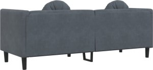 vidaXL vidaXL Sofa 3-osobowa z poduszkami, ciemnoszara, aksamit 6