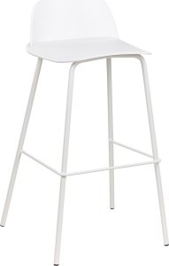 Beliani Zestaw 4 krzeseł barowych biały MORA 3