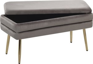 Beliani Ławka ze schowkiem do sypialni szara DURHAM 2