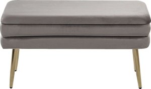 Beliani Ławka ze schowkiem do sypialni szara DURHAM 3