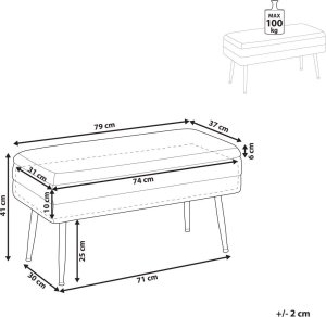Beliani Ławka ze schowkiem do sypialni szara DURHAM 6