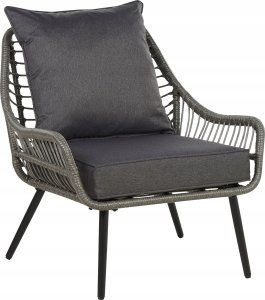 Beliani Zestaw mebli balkonowych z technorattanu szary LAURETO 4