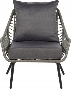 Beliani Zestaw mebli balkonowych z technorattanu szary LAURETO 5