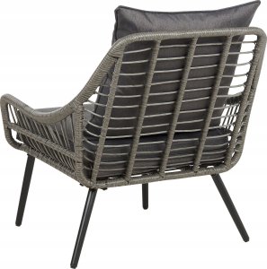 Beliani Zestaw mebli balkonowych z technorattanu szary LAURETO 6