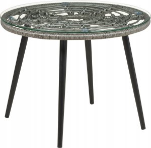 Beliani Zestaw mebli balkonowych z technorattanu szary LAURETO 7