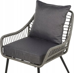 Beliani Zestaw mebli balkonowych z technorattanu szary LAURETO 8