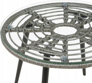 Beliani Zestaw mebli balkonowych z technorattanu szary LAURETO 9