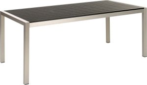 Beliani Zestaw ogrodowy stół i 6 krzeseł czarny VERNIO 6