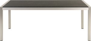 Beliani Zestaw ogrodowy stół i 6 krzeseł czarny VERNIO 7