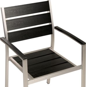 Beliani Zestaw ogrodowy stół i 6 krzeseł czarny VERNIO 8