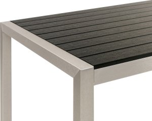 Beliani Zestaw ogrodowy stół i 6 krzeseł czarny VERNIO 9