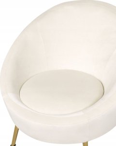 Beliani Fotel welurowy biały LANGA 11