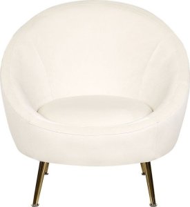 Beliani Fotel welurowy biały LANGA 3