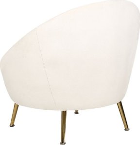 Beliani Fotel welurowy biały LANGA 4
