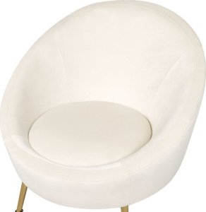Beliani Fotel welurowy biały LANGA 5