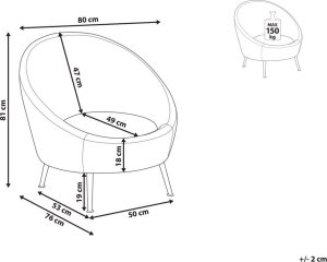 Beliani Fotel welurowy biały LANGA 8