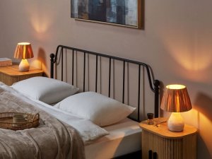 Lampka biurkowa Beliani Zestaw 2 lampek nocnych ceramicznych biały ARWADITO 2