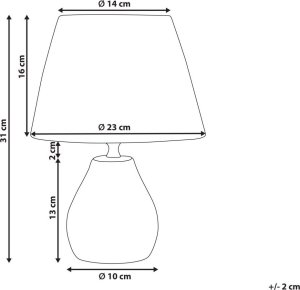 Lampka biurkowa Beliani Zestaw 2 lampek nocnych ceramicznych biały ARWADITO 10