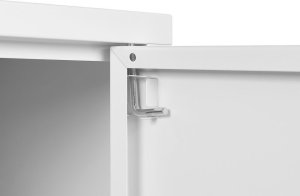 Beliani Szafka dwudrzwiowa metalowa biała URIA 16