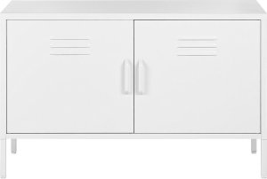 Beliani Szafka dwudrzwiowa metalowa biała URIA 21
