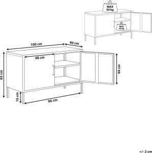 Beliani Szafka dwudrzwiowa metalowa biała URIA 3