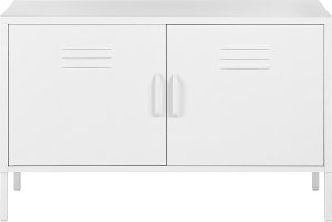 Beliani Szafka dwudrzwiowa metalowa biała URIA 6