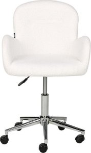 Krzesło biurowe Beliani Krzesło biurowe regulowane boucle białe PRIDDY 3