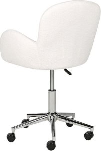 Krzesło biurowe Beliani Krzesło biurowe regulowane boucle białe PRIDDY 4