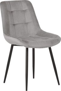 Beliani Zestaw 2 krzeseł do jadalni welurowy szary MELROSE 3