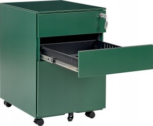 Beliani Szafka biurowa metalowa zielona CAMI 3