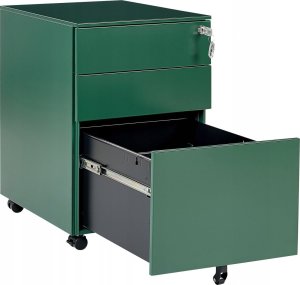 Beliani Szafka biurowa metalowa zielona CAMI 4