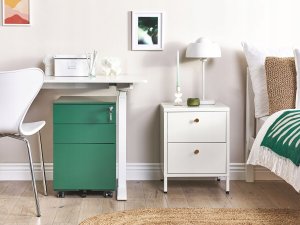 Beliani Szafka biurowa metalowa zielona CAMI 5