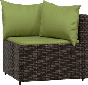 vidaXL 3-cz. zestaw wypoczynkowy do ogrodu, poduszki, brąz, polirattan 4